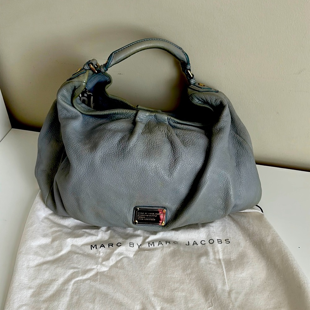 Large Marc Jacobs light blue bag.